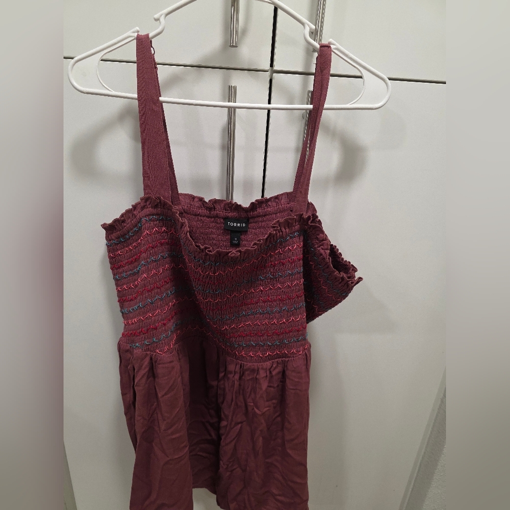 Torrid Burgundy Smocked Dress